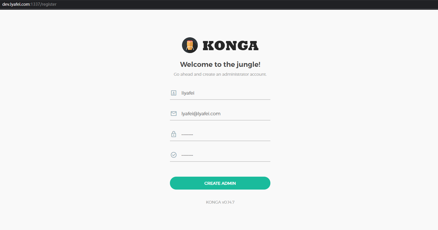 konga register